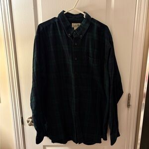 Vintage L.L. Bean Dark Green Checkered Shirt